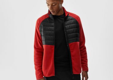 4F MEN'S REGULAR FLEECE WITH STAND-UP COLLAR ΚΟΚΚΙΝΟ - 4F - 