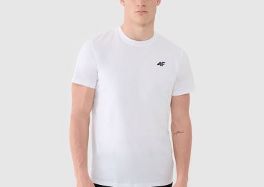4F MEN'S REGULAR PLAIN T-SHIRT ΑΣΠΡΟ - 4F - 