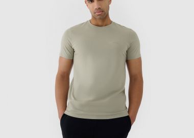 4F MEN'S REGULAR PLAIN T-SHIRT ΧΑΚΙ - 4F - 