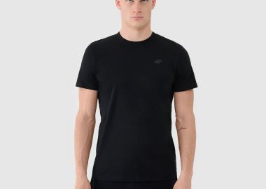 4F MEN'S REGULAR PLAIN T-SHIRT ΜΑΥΡΟ - 4F - 