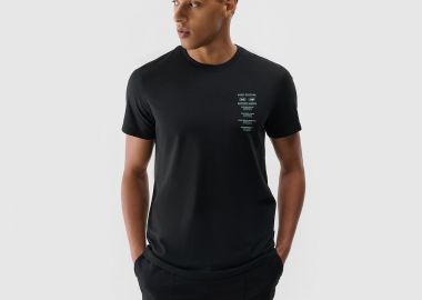 4F MEN'S REGULAR T-SHIRT WITH PRINT ΜΑΥΡΟ - 4F - 