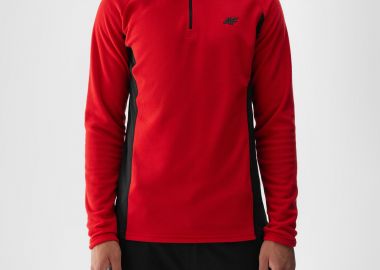 4F MEN'S THERMA FLEECE HALF-ZIP TOP ΚΟΚΚΙΝΟ - 4F - 