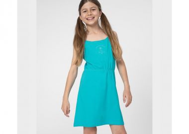 4F Παιδικό Φόρεμα Αμάνικο Τιρκουάζ 4FJSS23TDREF026-46S - 4f - 