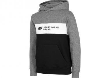 4F Παιδικό Φούτερ με Κουκούλα και Τσέπες Γκρι HJZ22-JBLM003-24M - 4f - 