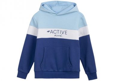 4F Παιδικό Φούτερ με Κουκούλα και Τσέπες Μπλε HJL22-JBLD002-33S - 4f - 