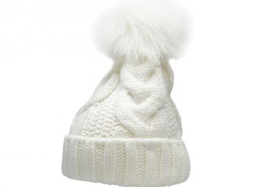 4F Pom Pom Beanie Γυναικείος Σκούφος με Πλεξούδες σε Λευκό χρώμα H4Z22-CAD010-11S - 4f - 