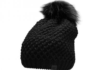 4F Pom Pom Beanie Γυναικείος Σκούφος Πλεκτός σε Μαύρο χρώμα H4Z22-CAD014-20S - 4f - 