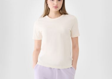 4F WOMEN'S REGULAR PLAIN T-SHIRT ΑΣΠΡΟ - 4F - 