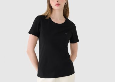 4F WOMEN'S REGULAR PLAIN T-SHIRT ΜΑΥΡΟ - 4F - 