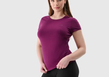 4F WOMEN'S SLIM PLAIN T-SHIRT ΜΩΒ - 4F - 