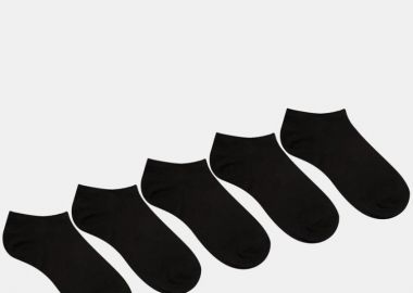 5 PACK BLACK TRAINER SOCKS -  - 