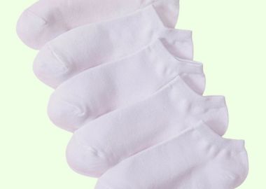 5 PACK WHITE TRAINER SOCKS -  - 