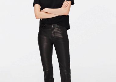 7 For All Mankind γυναικείο δερμάτινο παντελόνι πεντάτσεπο Bootcut Fit - JSBT5430BK Μαύρο - 7 FOR ALL MANKIND - 