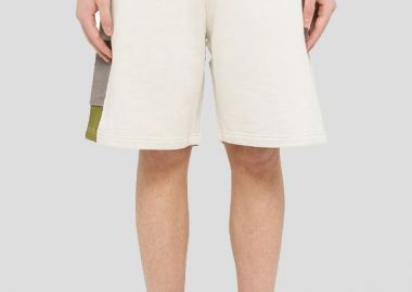 A-COLD-WALL* Ανδρικό Λευκό Logo Print Color Block Shorts - A-COLD-WALL* - 