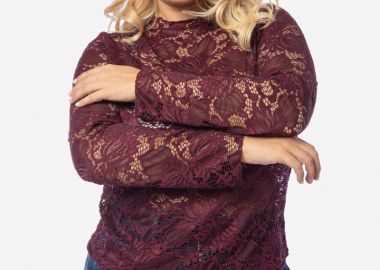 a.n.d.y Llimited Collection- Μπλούζα δαντέλα μπορντώ -  - 