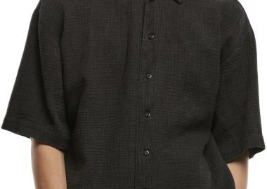 Acid Washed Musselin Shirt Urban Classics TB7360-00007 black - Urban Classics - 