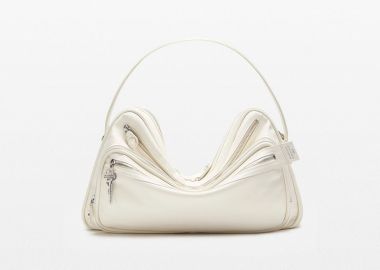 ACNE STUDIOS Ανδρικό Λευκό Camero Camera Shoulder Bag - ACNE STUDIOS - 