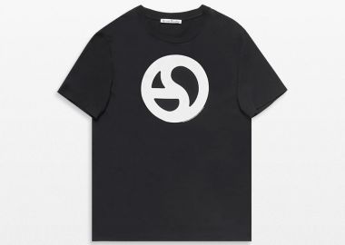 ACNE STUDIOS Ανδρικό Μαύρο Logo-Print T-shirt In Black - ACNE STUDIOS - 