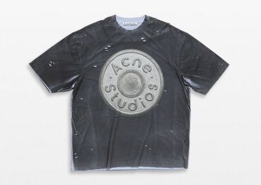 ACNE STUDIOS Ανδρικό Μαύρο Logo T-Shirt - ACNE STUDIOS - 