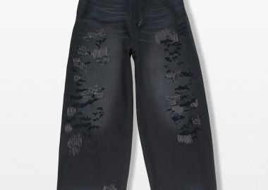 ACNE STUDIOS Ανδρικό Μαύρο Mended Trousers - ACNE STUDIOS - 