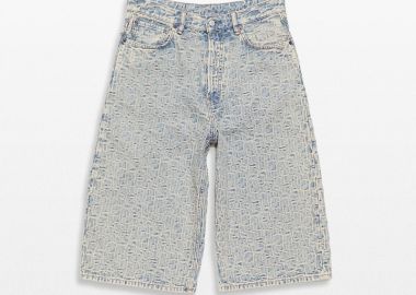 ACNE STUDIOS Ανδρικό Μπλε Monogram Denim Shorts - ACNE STUDIOS - 