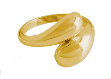 AD Εντυπωσιακό δαχτυλίδι διπλός θόλος ατσάλι Χρυσό - Alice's Dreams - 