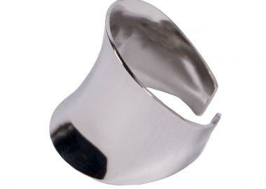 AD Εντυπωσιακό δαχτυλίδι πλατύ με καμπύλη ατσάλινο - Alice's Dreams - 