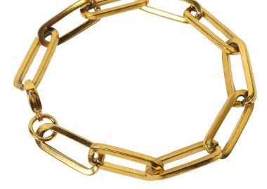 AD Unisex βραχιόλι αλυσίδα χρυσή συνδετήρας ατσάλι παχύ Γυναικείο - Alice's Dreams - 