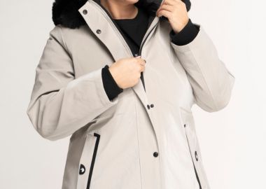 Αδιάβροχο μακρύ μπουφάν στο χρώμα του πάγου -  - 