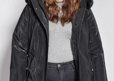 Αδιάβροχο μπουφάν Parka με κουκούλα με γούνα και ιμάντες κρέμασης -  - 