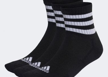 ADIDAS 3-STRIPES CUSHIONED SPORTSWEAR MID-CUT SOCKS ΜΑΥΡΟ - ADIDAS PERFORMANCE - 