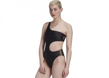 Adidas Adicolor 3D Trefoil Ολόσωμο Μαγιό με Έναν Ώμο Μαύρο GD3972 - adidas Originals - 