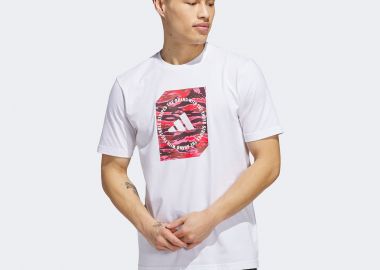 ADIDAS CAMO SHAPE GRAPHIC T-SHIRT ΑΣΠΡΟ - ADIDAS PERFORMANCE - 