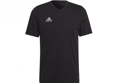 Adidas Entrada 22 Ανδρικό Αθλητικό T-shirt Κοντομάνικο με Λαιμόκοψη Τύπου V Μαύρο HC0448 - adidas performance - 