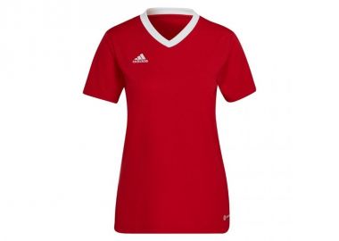 Adidas Entrada 22 Γυναικείο Αθλητικό T-shirt Fast Drying με V Λαιμόκοψη Κόκκινο H57571 - adidas performance - 