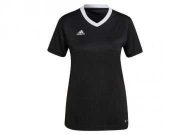 Adidas Entrada 22 Γυναικείο Αθλητικό T-shirt Fast Drying με V Λαιμόκοψη Μαύρο H57572 - adidas performance - 