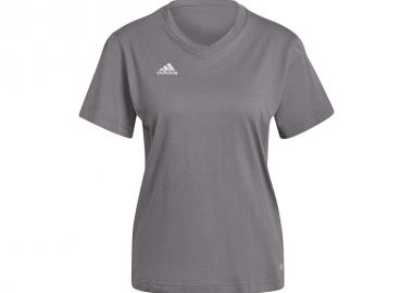 Adidas Entrada 22 Γυναικείο Αθλητικό T-shirt με V Λαιμόκοψη Γκρι HC0439 - adidas performance - 