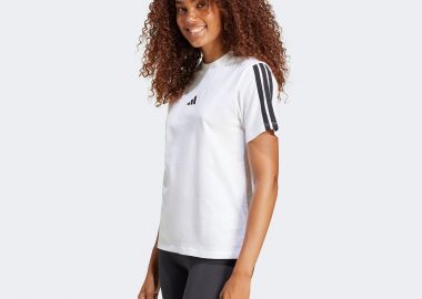 ADIDAS ESSENTIALS 3-STRIPES COTTON T-SHIRT ΑΣΠΡΟ - ADIDAS PERFORMANCE - 