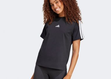 ADIDAS ESSENTIALS 3-STRIPES COTTON T-SHIRT ΜΑΥΡΟ - ADIDAS PERFORMANCE - 