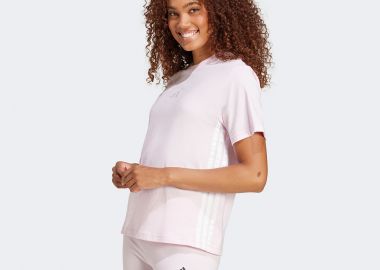 ADIDAS ESSENTIALS 3-STRIPES COTTON T-SHIRT ΡΟΖ - ADIDAS PERFORMANCE - 