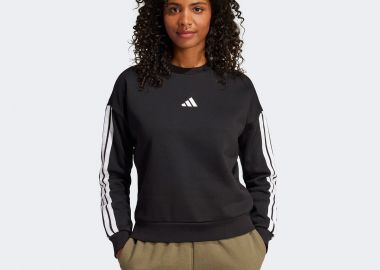ADIDAS ESSENTIALS 3-STRIPES FLEECE SWEATSHIRT ΜΑΥΡΟ - ADIDAS PERFORMANCE - 