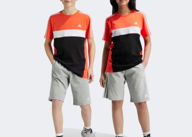 ADIDAS ESSENTIALS 3-STRIPES KNIT SHORTS ΓΚΡΙ - ADIDAS PERFORMANCE - 