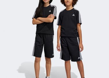 ADIDAS ESSENTIALS 3-STRIPES KNIT SHORTS ΜΑΥΡΟ - ADIDAS PERFORMANCE - 