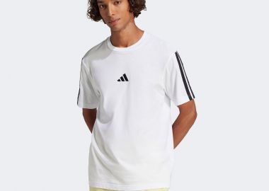 ADIDAS ESSENTIALS 3-STRIPES SINGLE JERSEY T-SHIRT ΑΣΠΡΟ - ADIDAS PERFORMANCE - 