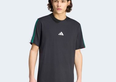 ADIDAS ESSENTIALS 3-STRIPES SINGLE JERSEY T-SHIRT ΜΑΥΡΟ - ADIDAS PERFORMANCE - 