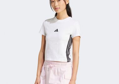 ADIDAS ESSENTIALS 3-STRIPES SLIM BABY T-SHIRT ΑΣΠΡΟ - ADIDAS PERFORMANCE - 