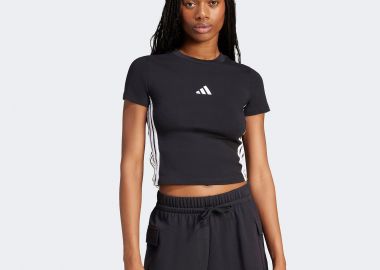 ADIDAS ESSENTIALS 3-STRIPES SLIM BABY T-SHIRT ΜΑΥΡΟ - ADIDAS PERFORMANCE - 