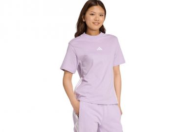 adidas Essentials 3Stripes Cotton Women's TShirt Light Purple JX7619 - adidas performance - 