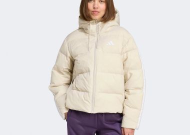 ADIDAS ESSENTIALS CLIMAWARM 3-STRIPES PUFFER DOWN HOODED JACKET ΜΠΕΖ - ADIDAS PERFORMANCE - 