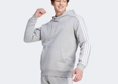 ADIDAS ESSENTIALS FLEECE 3-STRIPES HOODIE ΓΚΡΙ - ADIDAS PERFORMANCE - 